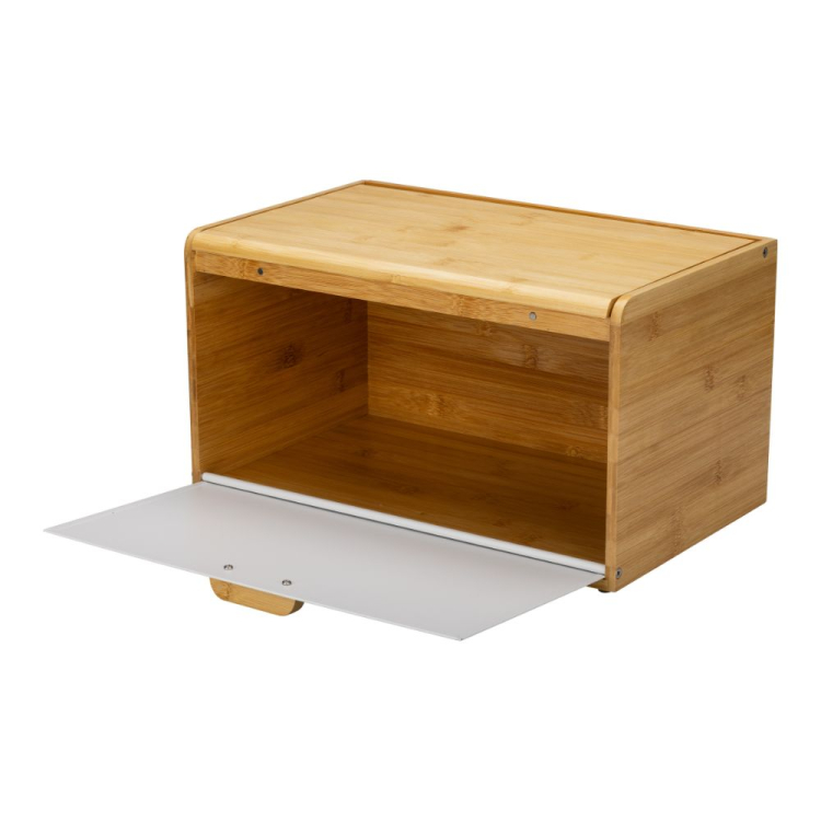 Chlebak pojemnik na chleb LAVARO biały z bambusem gładki